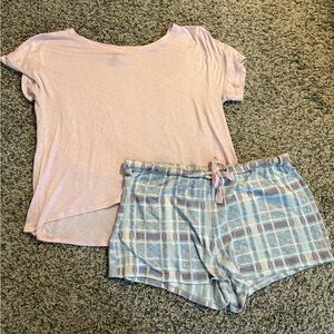 Women’s Pink and Blue Pajama Set